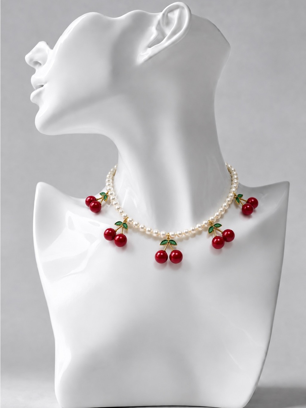 Red Cherry Pearl Necklace